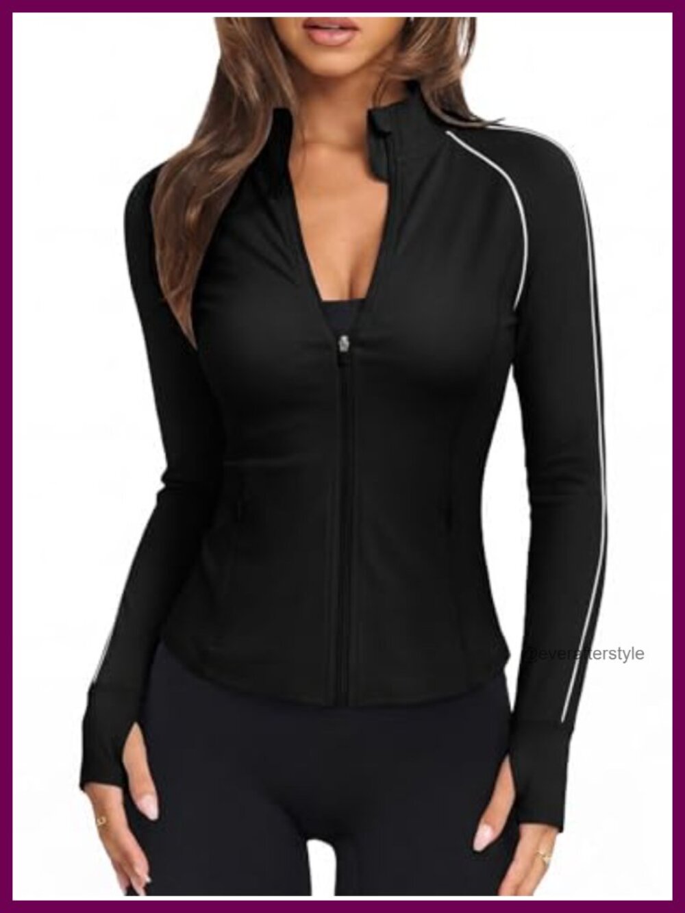 Women's Lightweight Full Zip Track Jacket Slim Fitted Workout Running Jacket
